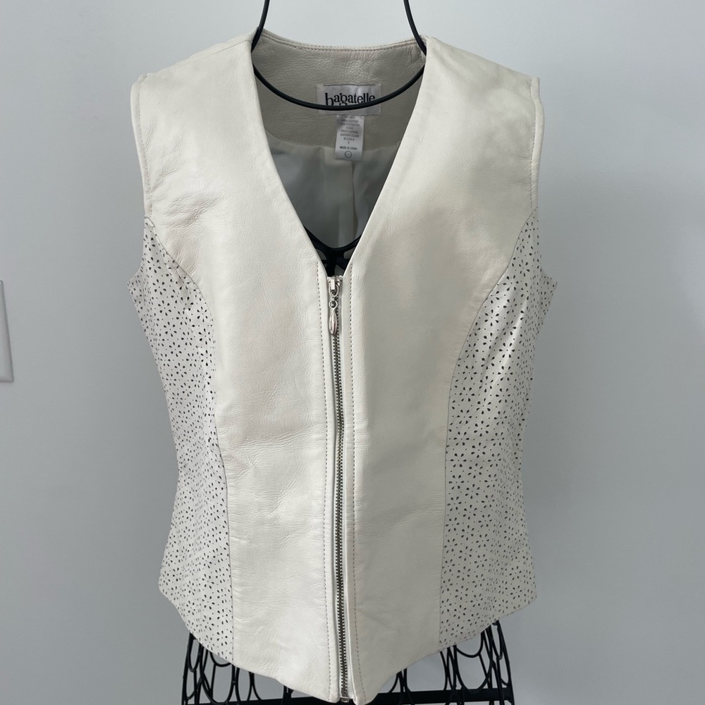 Bagatelle Cream Leather Women's Vest